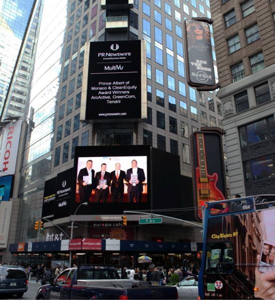 CleanTech Equity Award winners unveiled in Times Square, NY yesterday.